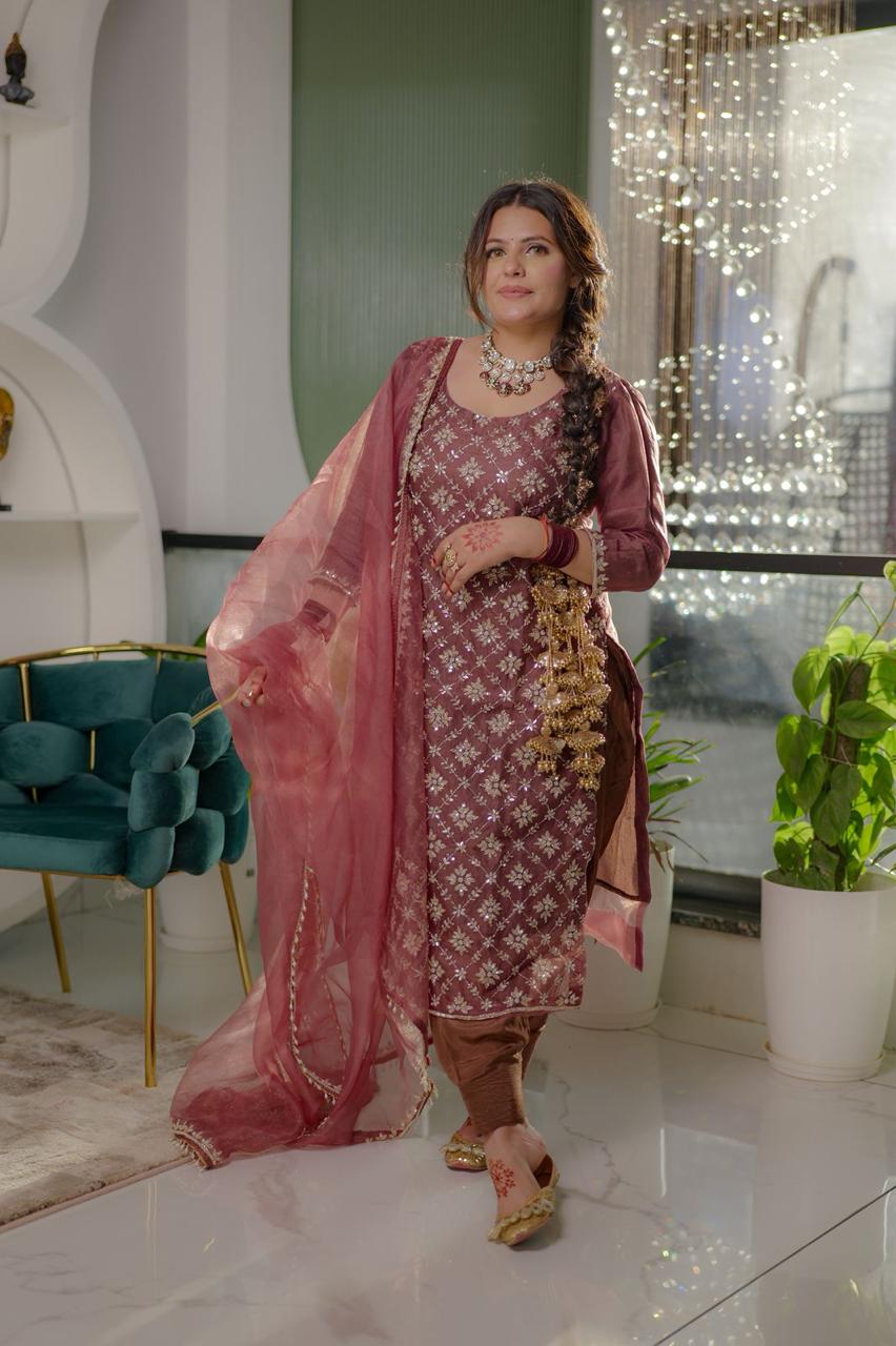 Unstiched Party Wear Suits